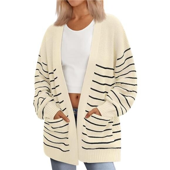 Women's Oversized Cardigans Soft Knit Cardigan Sweater with Pockets - Picture 1 of 6